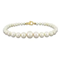 3.5-8.5mm Cultured Freshwater Graduated Pearl Bracelet in 10K Yellow Gold