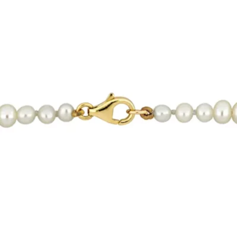 3.5-8.5mm Cultured Freshwater Graduated Pearl Bracelet in 10K Yellow Gold