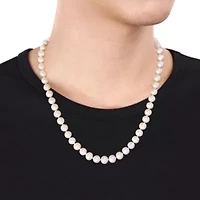 2-Piece Set of 9-9.5mm Freshwater Cultured Pearl Strand Bracelet and Necklace in Sterling Silver