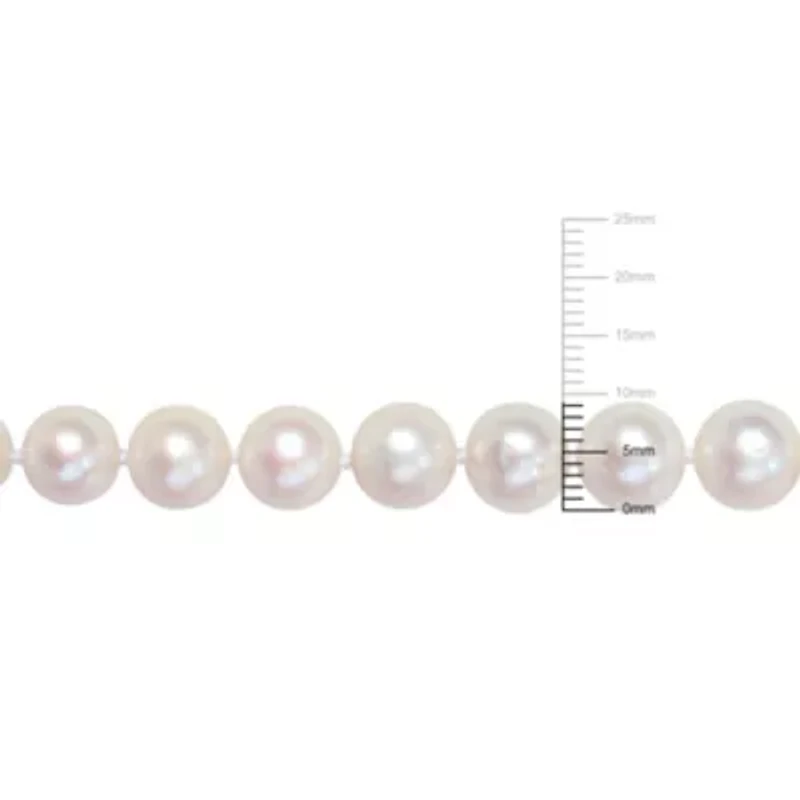 2-Piece Set of 9-9.5mm Freshwater Cultured Pearl Strand Bracelet and Necklace in Sterling Silver