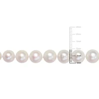2-Piece Set of 9-9.5mm Freshwater Cultured Pearl Strand Bracelet and Necklace in Sterling Silver