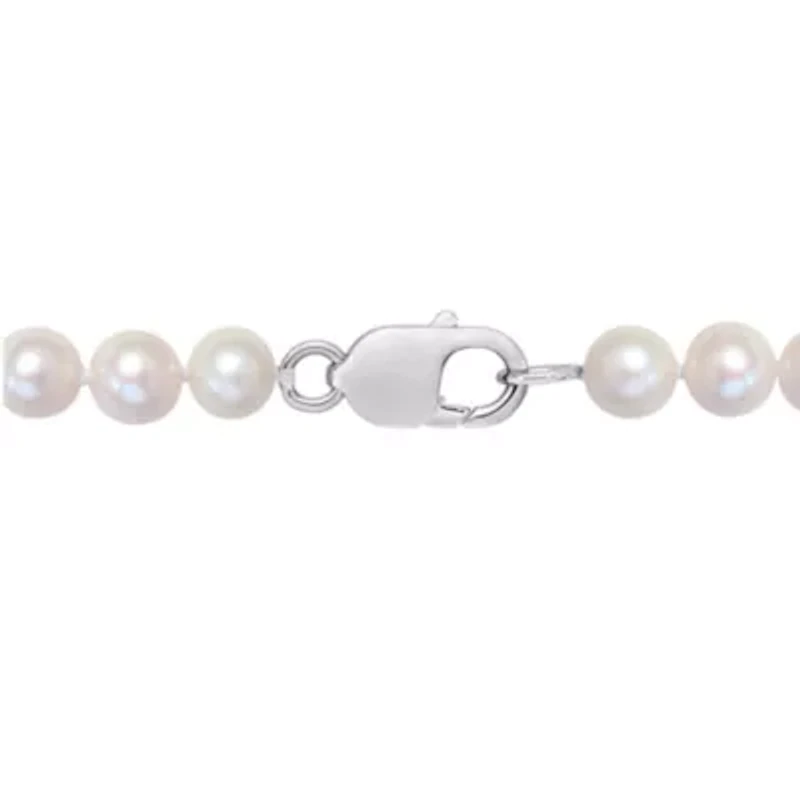 2-Piece Set of 9-9.5mm Freshwater Cultured Pearl Strand Bracelet and Necklace in Sterling Silver