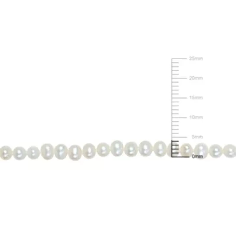 3-4mm Freshwater Cultured Pearl Necklace in Yellow Plated Sterling Silver