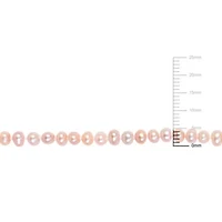 3-4mm Pink Freshwater Cultured Pearl Bracelet in Yellow Plated Sterling Silver