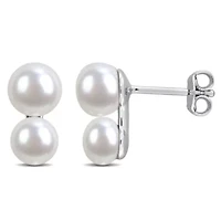 4-6.5mm Freshwater Cultured Pearl Drop Earrings in Sterling Silver