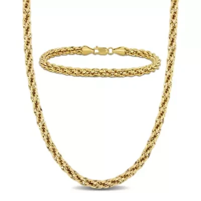 2-Piece Set of Men's 5mm Infinity Rope Chain Necklace and Bracelet in 14K Yellow Gold, 24" & 9"