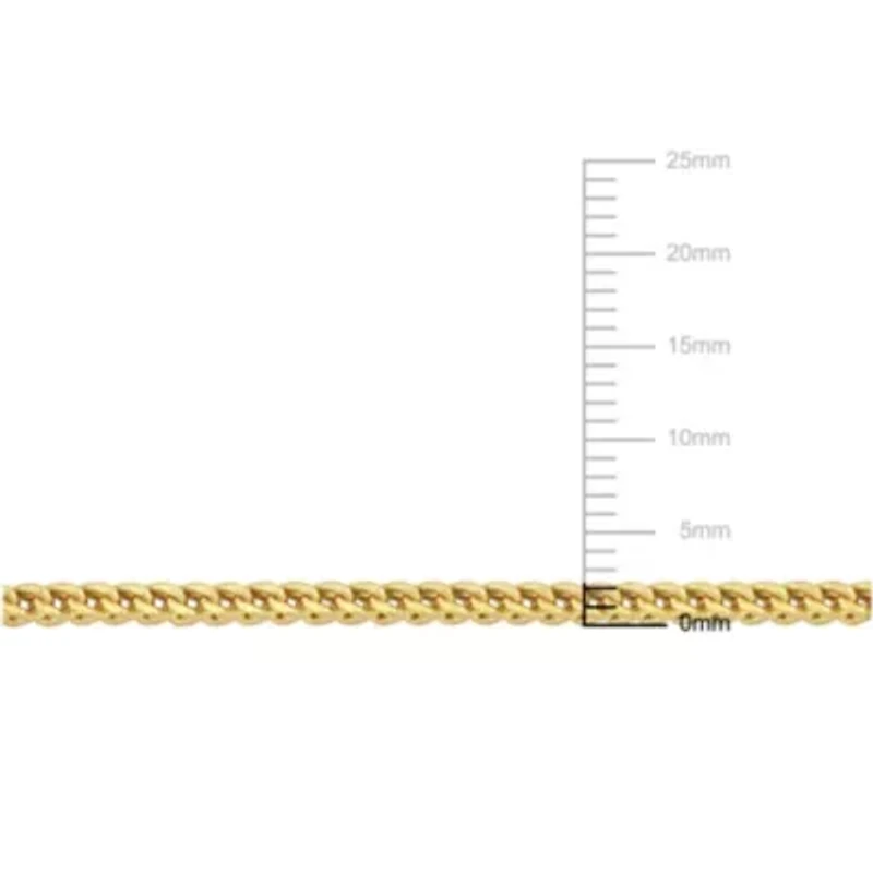 2-Piece Set of 2.3mm Franco Link Chain Necklace and Bracelet in 10K Yellow Gold, 20" & 7.5"