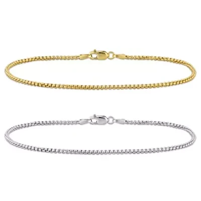 2-Piece Set of Men's 1.6mm Box Link Bracelets in 10K 2-Tone Gold, 9"