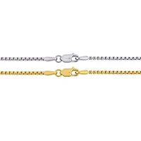 2-Piece Set of Men's 1.6mm Box Link Bracelets in 10K 2-Tone Gold, 9"