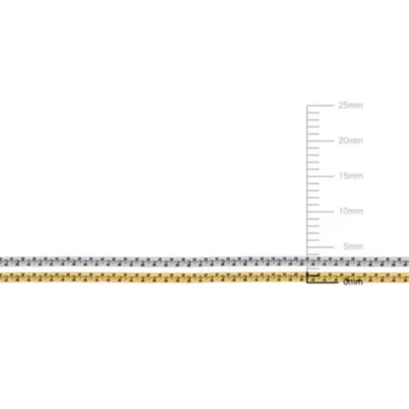 2-Piece Set of Men's 1.6mm Box Link Bracelets in 10K 2-Tone Gold, 9"