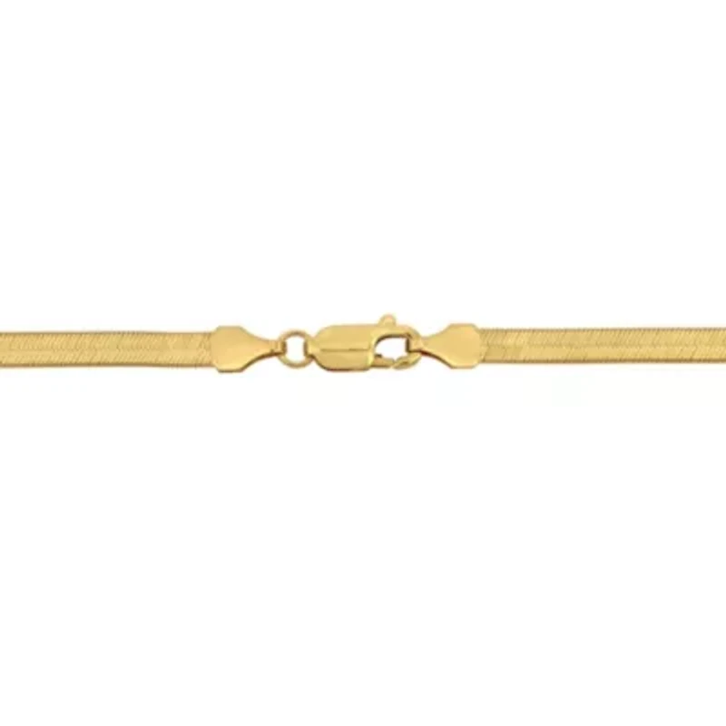 2-Piece Set of Men's 3.5mm Flex Herringbone Chain Necklace and Bracelet in 10K Yellow Gold, 24" & 7.5"