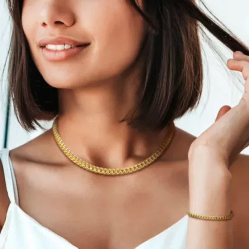 2-Piece Set of 6.15mm Miami Cuban Link Chain Necklace and Bracelet in 10K Yellow Gold