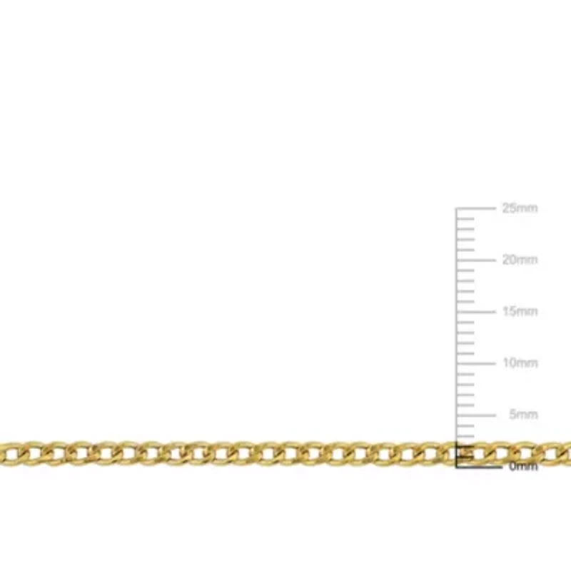 2-Piece Set of Men's 2.3mm Curb Link Chain Necklace and Bracelet in 10K Yellow Gold, 20" & 10"