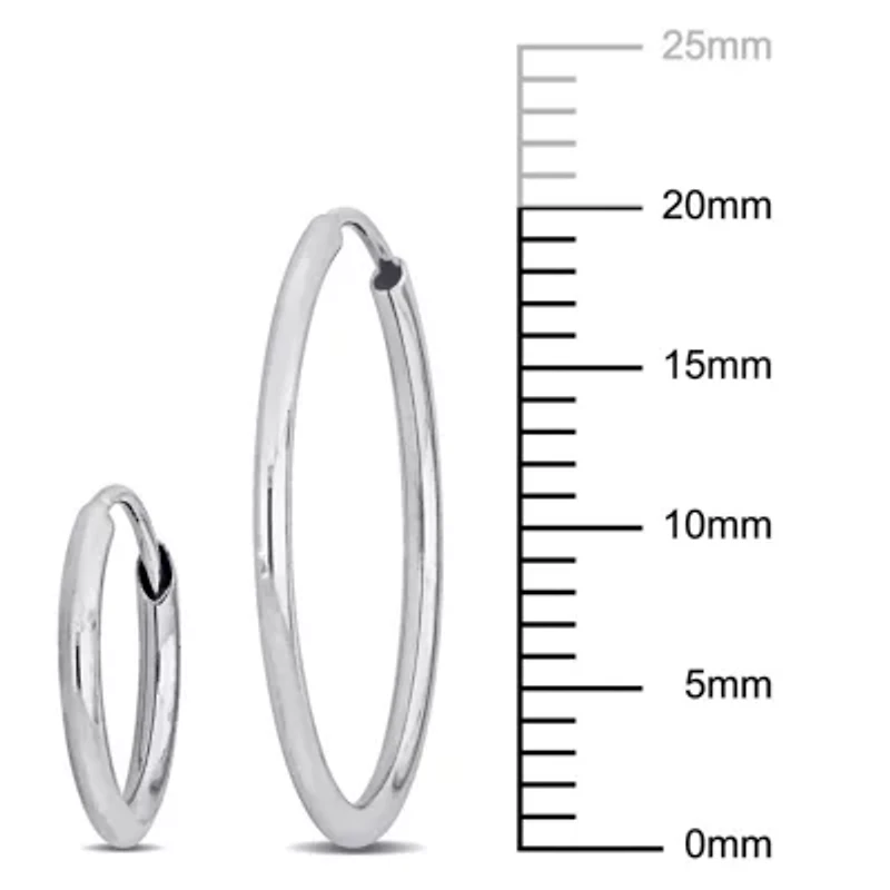 2-Piece Set of 20mm & 11mm Hoop Earrings in 14K White Gold