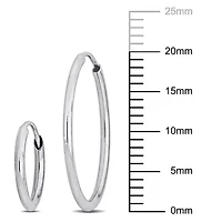 2-Piece Set of 20mm & 11mm Hoop Earrings in 14K White Gold