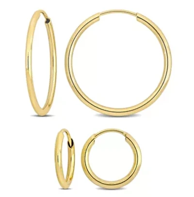 2-Piece Set of 20mm & 11mm Hoop Earrings in 14K Yellow Gold