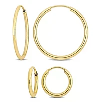 2-Piece Set of 20mm & 11mm Hoop Earrings in 14K Yellow Gold