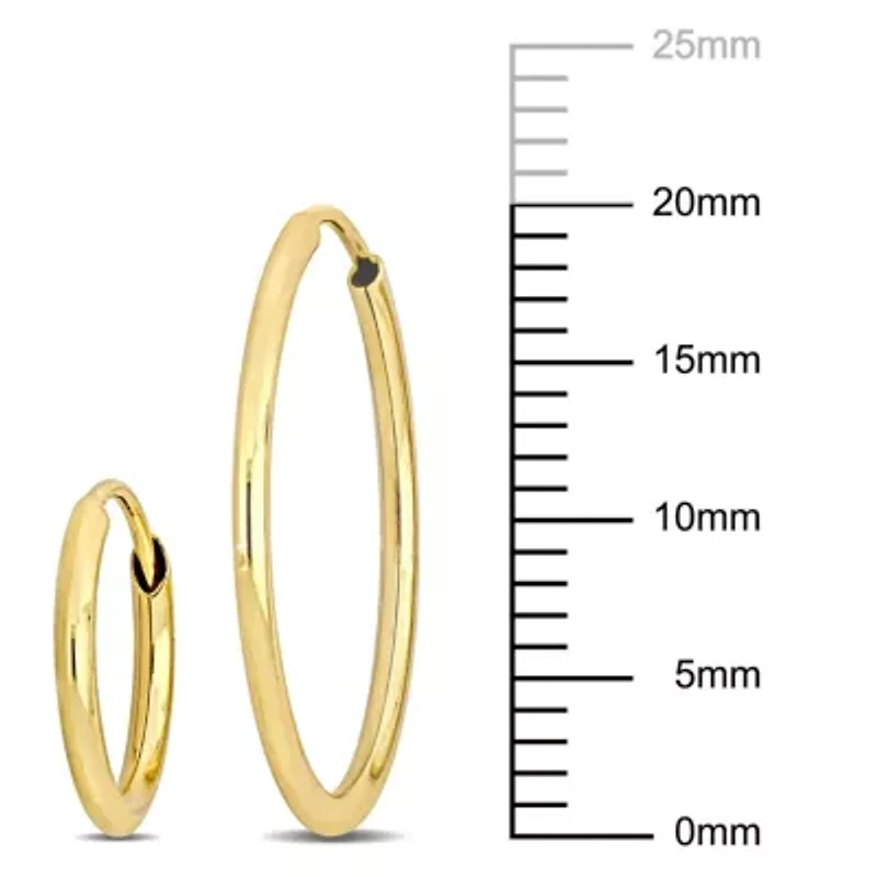 2-Piece Set of 20mm & 11mm Hoop Earrings in 14K Yellow Gold