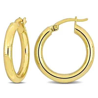 20mm Round Hoop Earrings in Yellow Plated Sterling SIlver