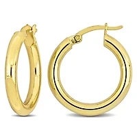 20mm Round Hoop Earrings in Yellow Plated Sterling SIlver
