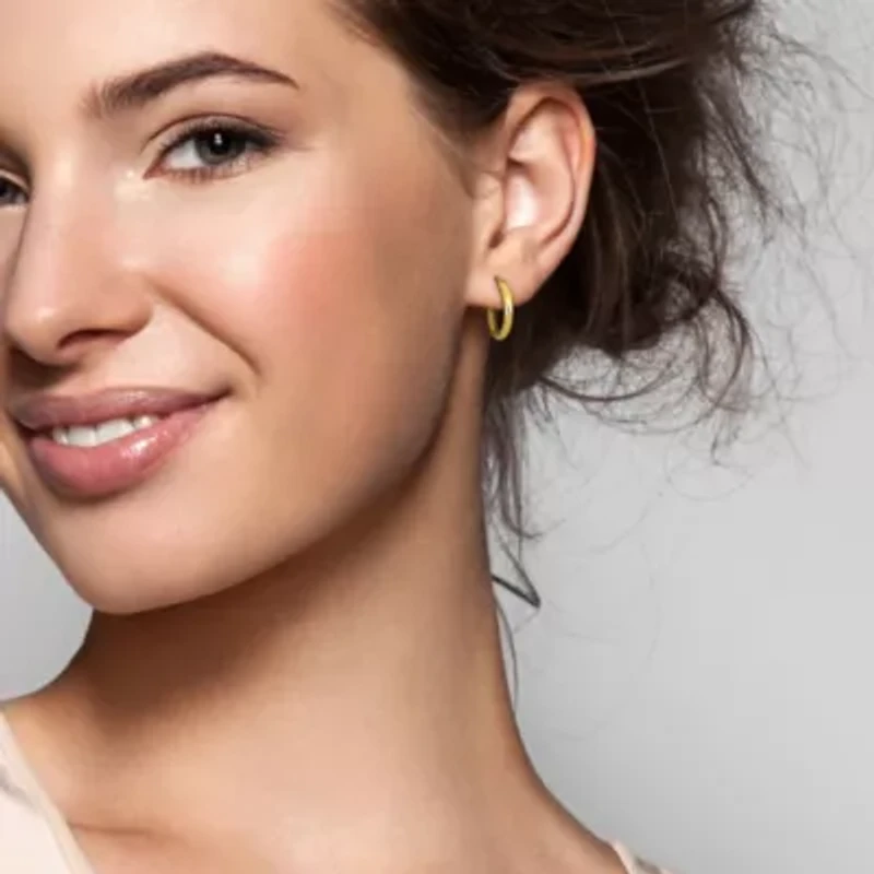 20mm Round Hoop Earrings in Yellow Plated Sterling SIlver