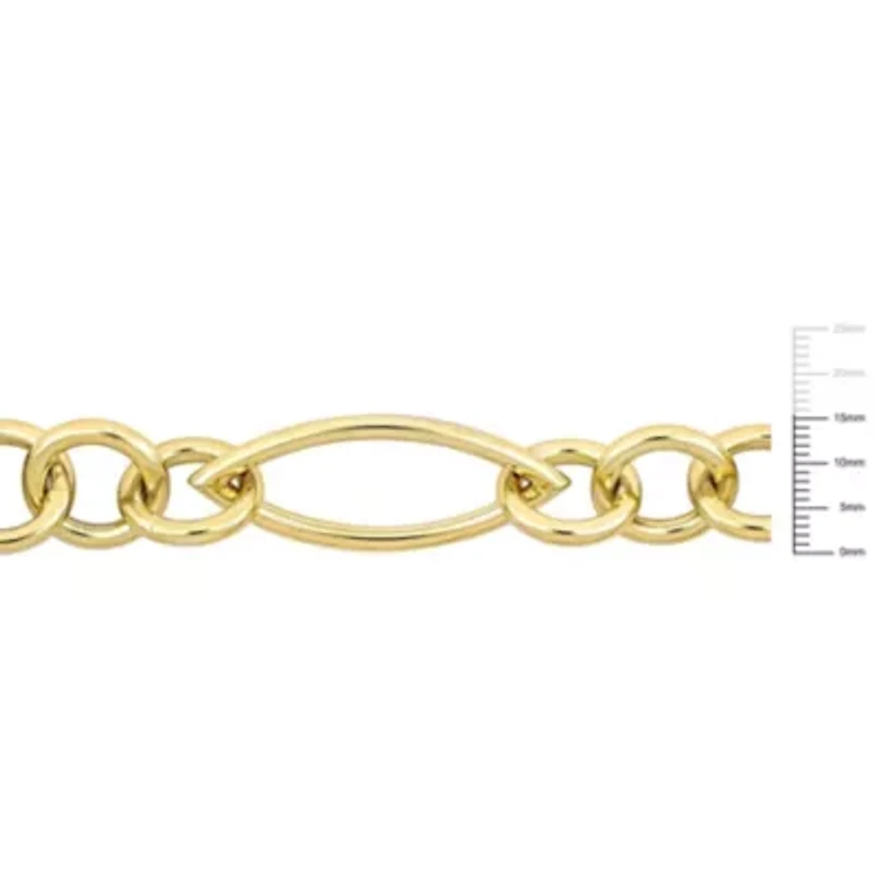 2-Pc Set of Fancy Link Bracelet & Necklace in Yellow Plated Sterling Silver