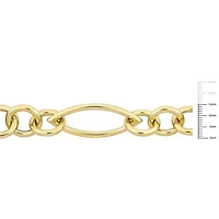 2-Pc Set of Fancy Link Bracelet & Necklace in Yellow Plated Sterling Silver