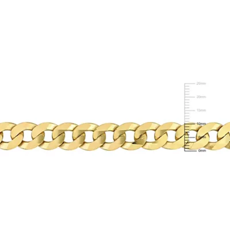 2-Pc Set of Men's 10mm Curb Link Chain Necklace & Bracelet in Yellow Plated Sterling Silver