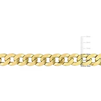 2-Pc Set of Men's 10mm Curb Link Chain Necklace & Bracelet in Yellow Plated Sterling Silver