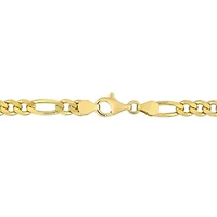 2-Pc Set of Men's 5.5mm Figaro Chain Necklace & Bracelet in Yellow Plated Sterling Silver