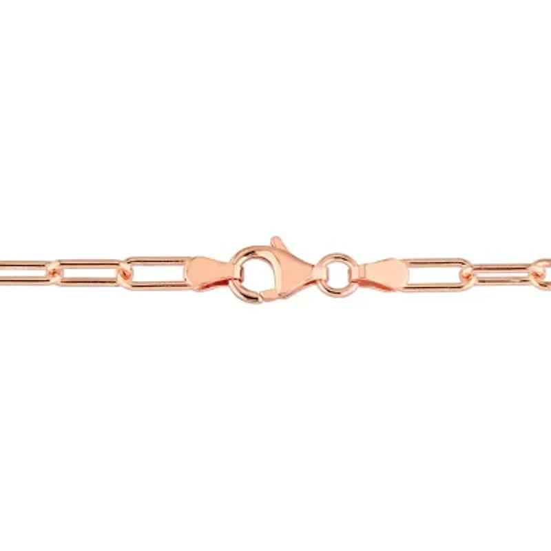 2-Pc Set of 3.5mm Polished Paperclip Chain Necklace & Bracelet in Rose Plated Sterling Silver