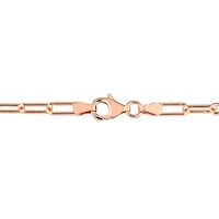 2-Pc Set of 3.5mm Polished Paperclip Chain Necklace & Bracelet in Rose Plated Sterling Silver