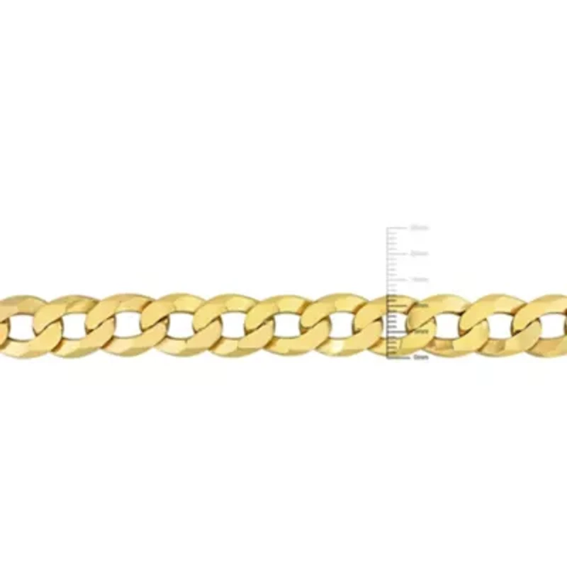 2-Pc Set of Men's 12.5mm Flat Curb Link Chain Necklace & Bracelet in Yellow Plated Sterling Silver