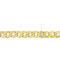 2-Pc Set of Men's 12.5mm Flat Curb Link Chain Necklace & Bracelet in Yellow Plated Sterling Silver