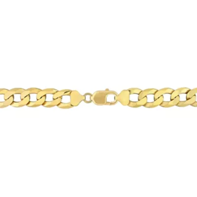 2-Pc Set of Men's 12.5mm Flat Curb Link Chain Necklace & Bracelet in Yellow Plated Sterling Silver