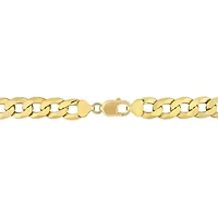 2-Pc Set of Men's 12.5mm Flat Curb Link Chain Necklace & Bracelet in Yellow Plated Sterling Silver