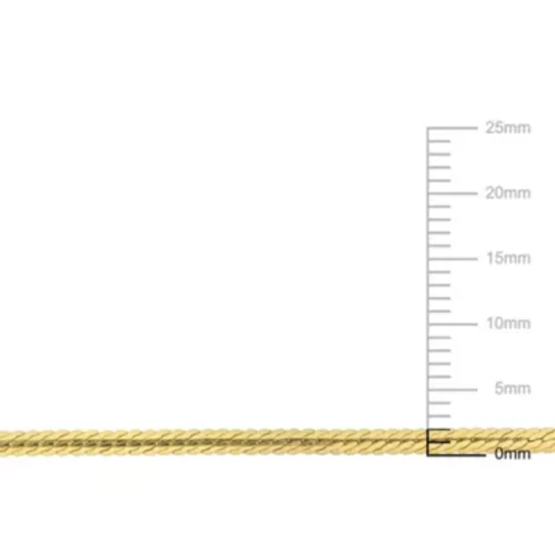 2-Pc Set of 2mm Herringbone Chain Necklace & Bracelet in Yellow Plated Sterling Silver