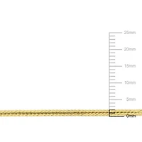 2-Pc Set of 2mm Herringbone Chain Necklace & Bracelet in Yellow Plated Sterling Silver