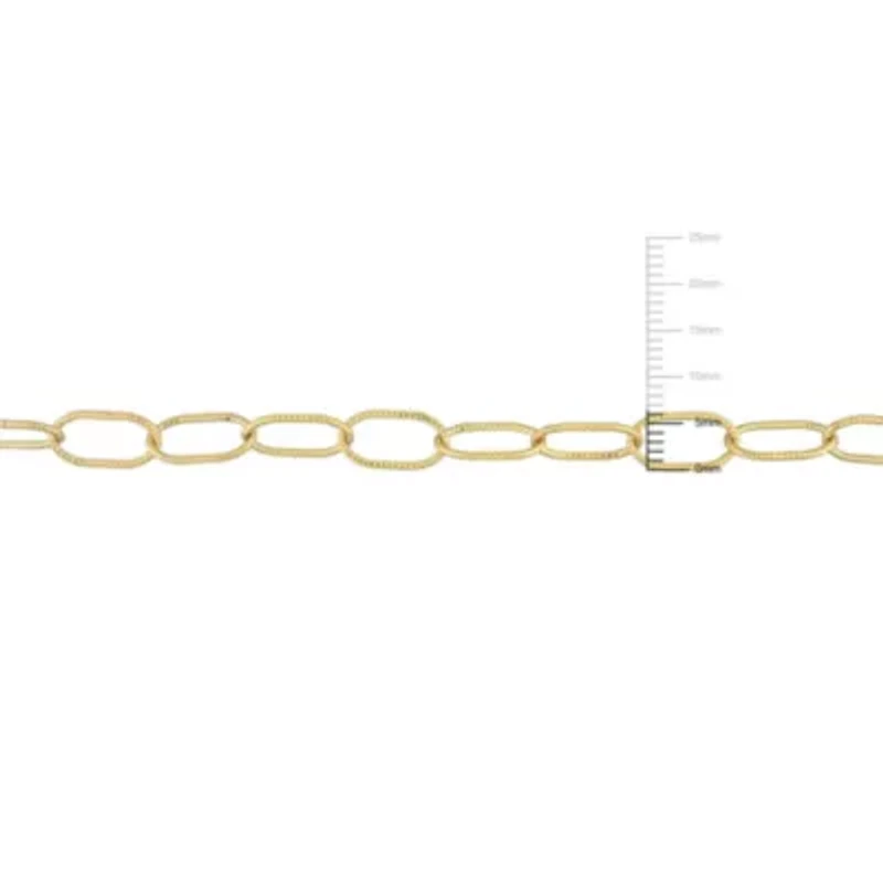 2-Pc Set of Men's Rolo Chain Link Necklace & Bracelet in Yellow Plated Sterling Silver