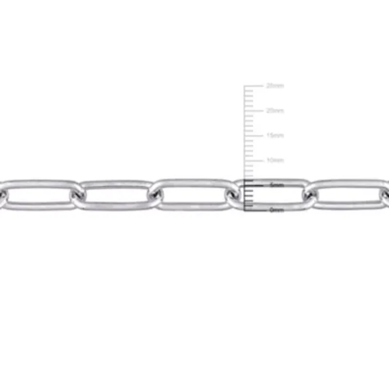 2-Pc Set of 6mm Polished Paperclip Chain Necklace & Bracelet in Sterling Silver