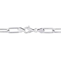 2-Pc Set of Men's 6mm Polished Paperclip Chain Necklace & Bracelet in Sterling Silver
