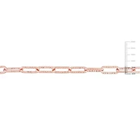 2-Pc Set of Men's 6mm Oval Link Necklace & Bracelet in Rose Plated Sterling Silver