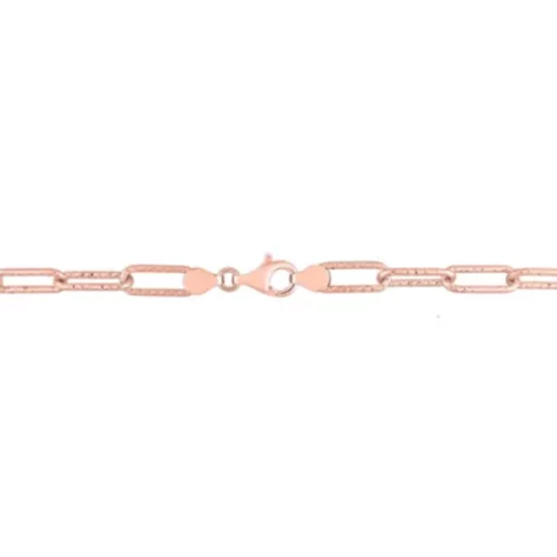 2-Pc Set of Men's 6mm Oval Link Necklace & Bracelet in Rose Plated Sterling Silver