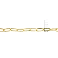2-Pc Set of Men's 6mm Polished Paperclip Chain Necklace & Bracelet in Yellow Plated Sterling Silver