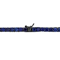 Lab Created 2-Pc Set of Men's Created Blue Sapphire Tennis Necklace & Bracelet in Sterling Silver with Black Rhodium
