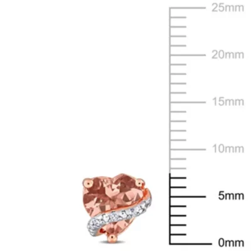 Morganite Fashion Post Earrings in Rose Plated Sterling Silver
