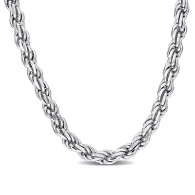 2.9mm Diamond Cut Rope Chain Necklace in Sterling Silver