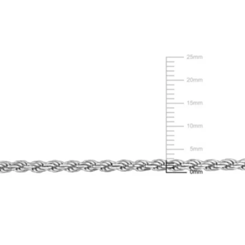 2.9mm Diamond Cut Rope Chain Necklace in Sterling Silver