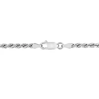 2.9mm Diamond Cut Rope Chain Necklace in Sterling Silver