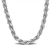 3.15mm Diamond Cut Rope Chain Necklace in Sterling Silver
